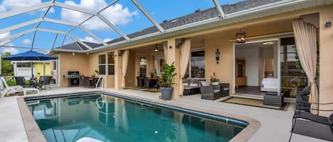 Electric heated pool in private pool deck