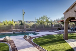 Backyard with Tucson Mountains view