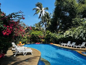 Shared pool in the resort garden.