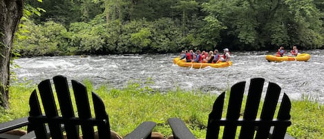 Sit by the river and watch the rafters splash on by for hours from April to Oct.