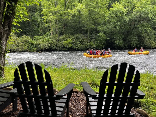 Sit by the river and watch the rafters splash on by for hours from April to Oct.