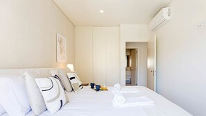 Cozy bedroom with a double bed and AC for restful nights. #sleep #bed