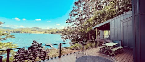 Large Exterior deck with beautiful views.