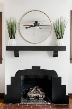 The fireplace is not operable.