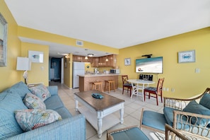 Living area with sleeper sofa