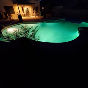 The backyard at night