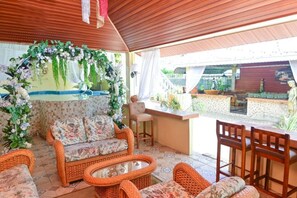 Inside our Cabana designated for Entertainment.
