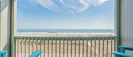 Direct beachfront balcony view. Enjoy your uninterrupted oceanfront experience! 