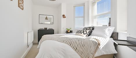 Master bedroom with bay window