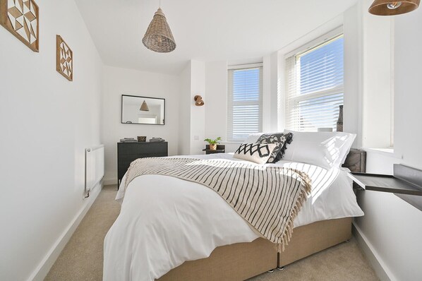 Master bedroom with bay window