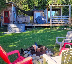 From left to right: Main Cottage, Bathroom Cottage, TV Room Cottage (Auxbox)