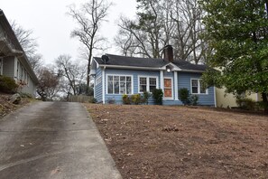 Front View showing driveway for off street parking