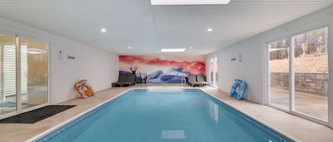 Indoor Pool with custom painted mural 