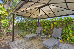 Covered Patio | Gas Grill | Private Yard | 2-Person Hammock