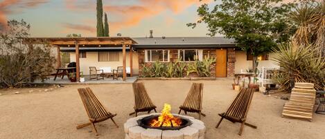 Welcome to The Seventh Ray house. A desert wonderland with amazing sunset views and fire pit