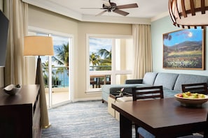 Living room comes equipped with a sleeper sofa (Oceanfront).