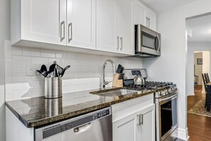 Kitchen with a complete set of cooking equipments