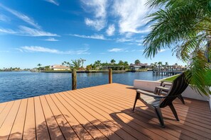 49. Dock with 2 adirondack chairs