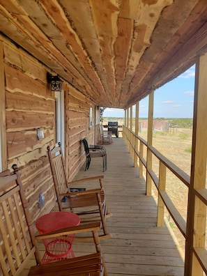 South-facing porch with views of the prairie