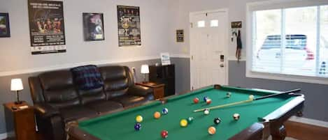 Game room with pool table