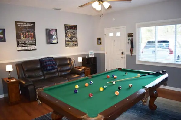 Game room with pool table