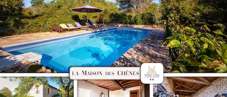 Large swimming pool - 2-hectare park - Large covered terrace with outdoor kitchen - Fully equipped indoor kitchen - Lounge with large 4K TV - Free WiFi Fibre.