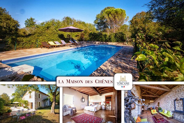 Large swimming pool - 2-hectare park - Large covered terrace with outdoor kitchen - Fully equipped indoor kitchen - Lounge with large 4K TV - Free WiFi Fibre.