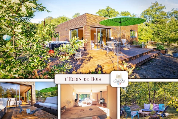 Grand espace de vie lumineux - TV 4K - 2 suites parentales - Terrasse avec salon de jardin - Cuisine entièrement équipée - SPA gonflable d’avril à octobre - Poêle à bois.