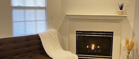 Living room: Fireplace