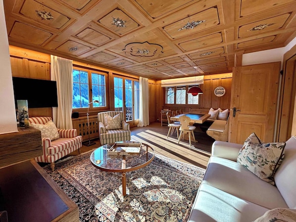 the cozy living room 