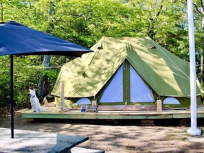 A double wedge tent means lots of inside space.