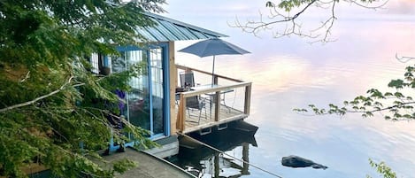 This island houseboat stay is not just "on the water", it's ON THE WATER.