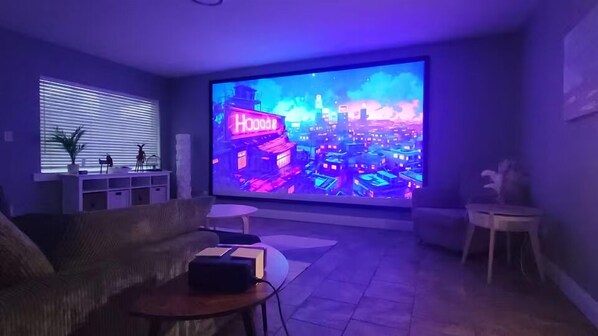 Living room with 150" projector (1)