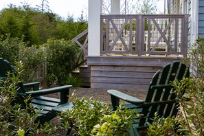 Adirondack chairs in side yard
