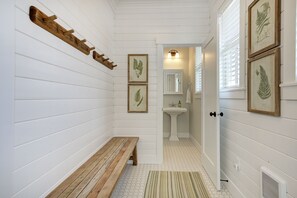 mudroom and powder room