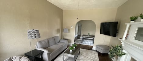 Living room with couch and chair