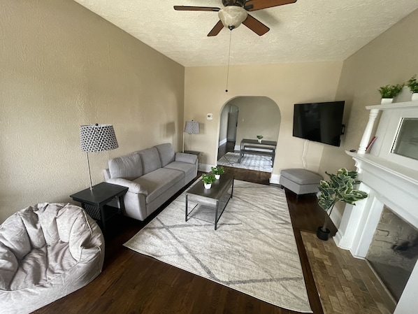 Living room with couch and chair