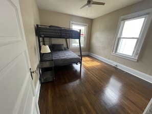 2nd bedroom with bunk bed. Full size mattresses on both!