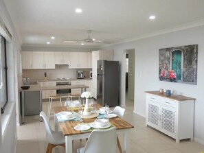 Dining and kitchen area.