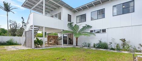 Exterior shot and fenced garden 