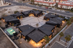 The Blackhaus complex is made up of four buildings and a central pool area.