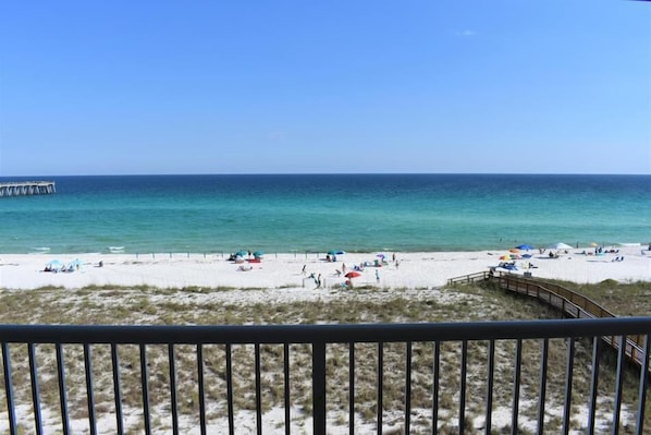 Stunning emerald waters greet you from the huge balcony at Blu M