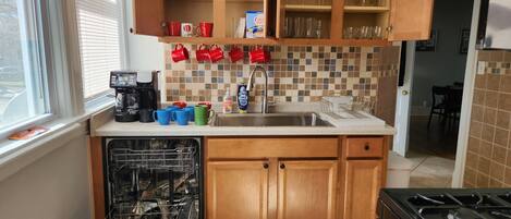 Remodeled the kitchen with a new dishwasher, sink,faucet, and coffee maker. 