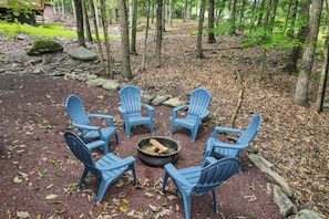 Roast some s'mores around the wood firepit this season. We supply firewood!