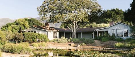 Main house overlooking pond.