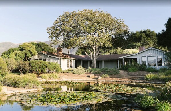 Main house overlooking pond.