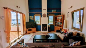 Living Room with Beautiful Terrace View of Port