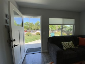 Looking out the front door