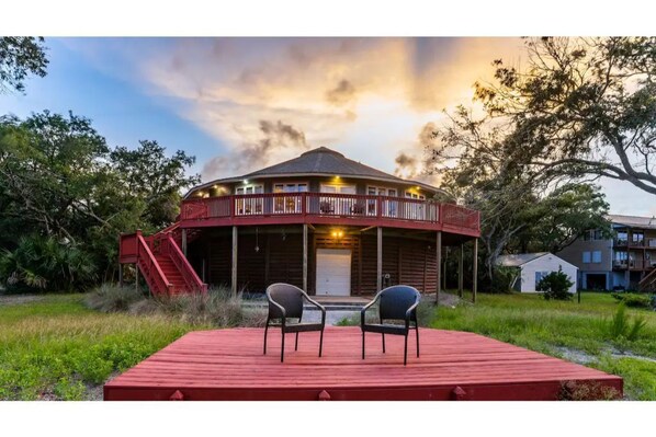 Our beachfront round house. 