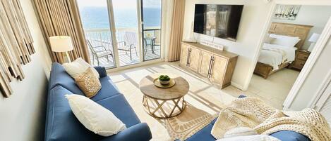 Living room with gulf view.